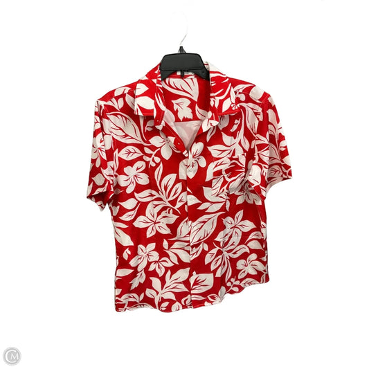 Blouse Short Sleeve By Clothes Mentor In Tropical Print, Size: M
