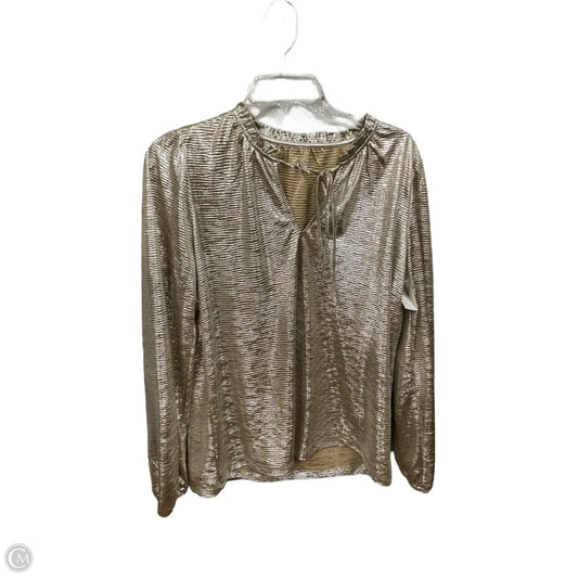 Blouse Long Sleeve By Loft In Gold, Size: S