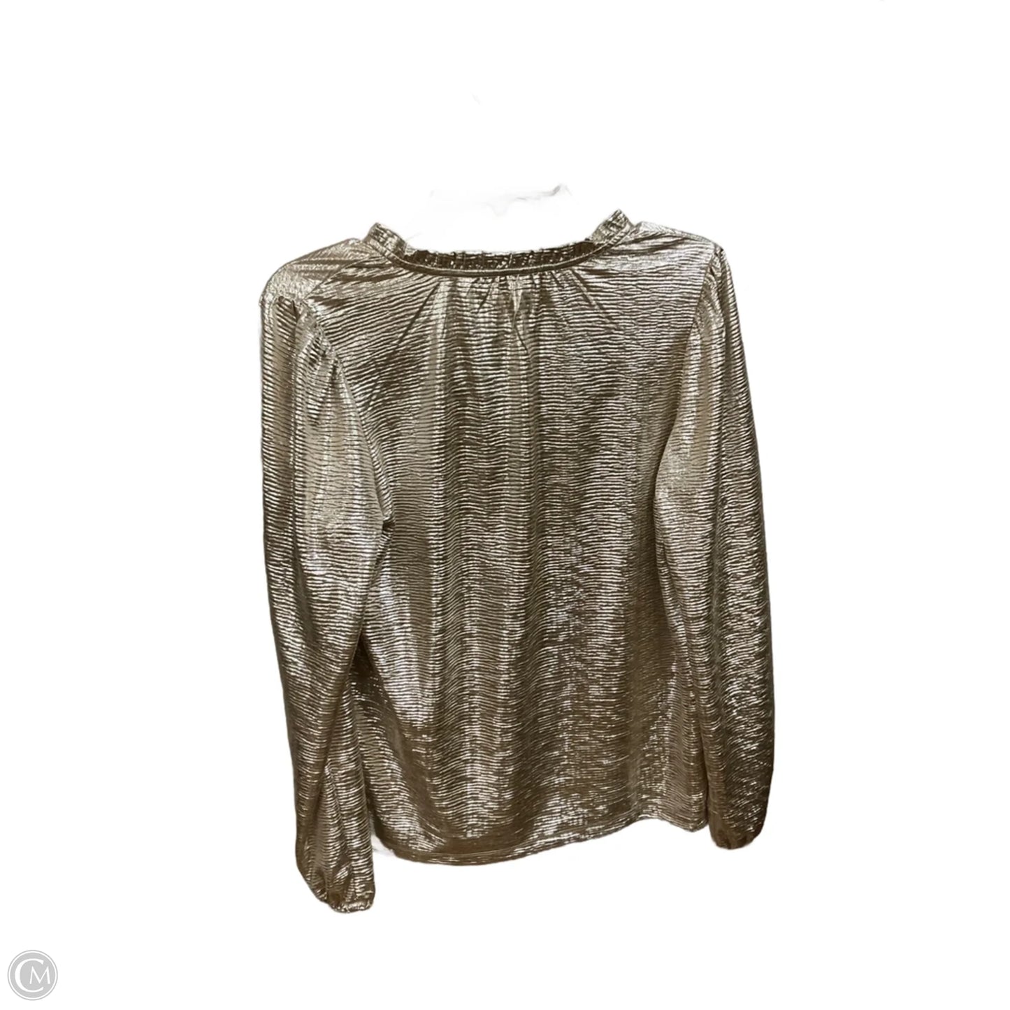 Blouse Long Sleeve By Loft In Gold, Size: S