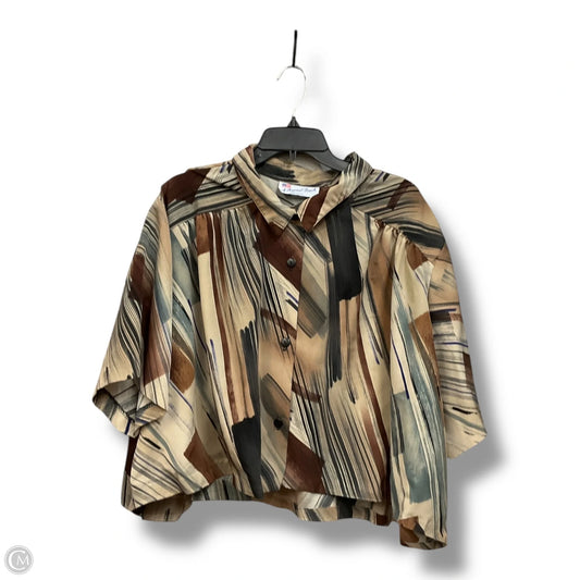 Blouse Short Sleeve By Cmc In Multi-colored, Size: 4x