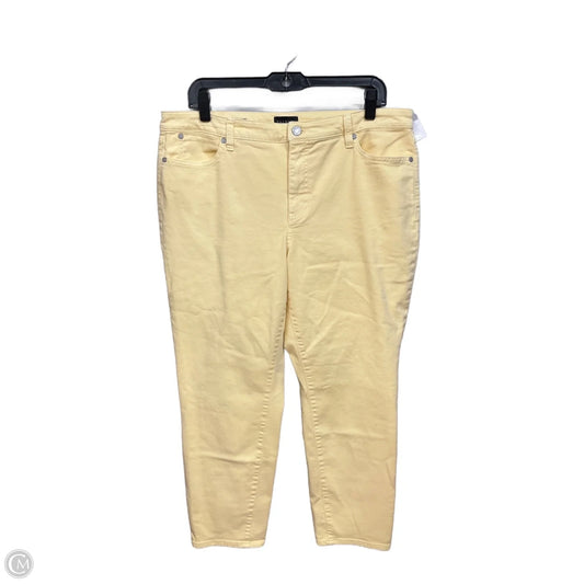 Jeans Skinny By Talbots In Yellow Denim, Size: 14p