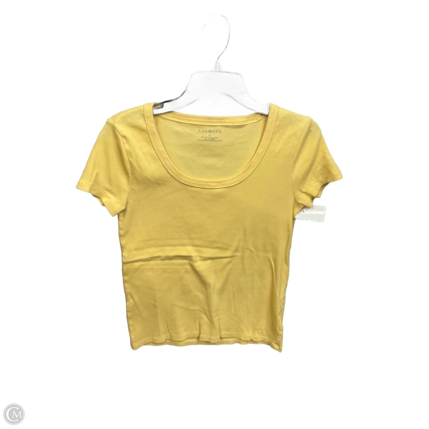 Top Short Sleeve Basic By Talbots In Yellow, Size: M