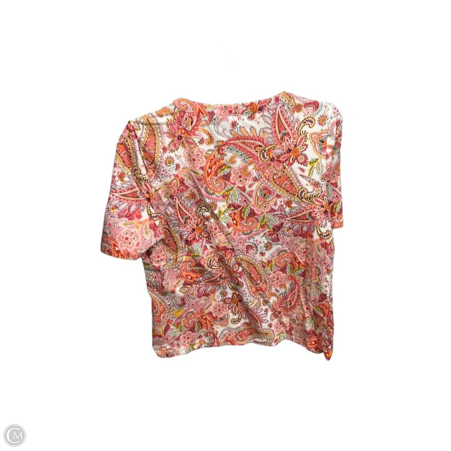 Top Short Sleeve By Talbots In Paisley Print, Size: L