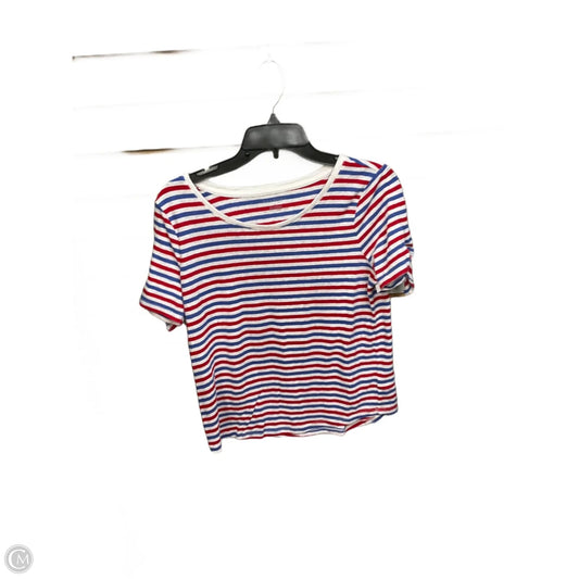 Top Short Sleeve By Talbots In Striped Pattern, Size: M