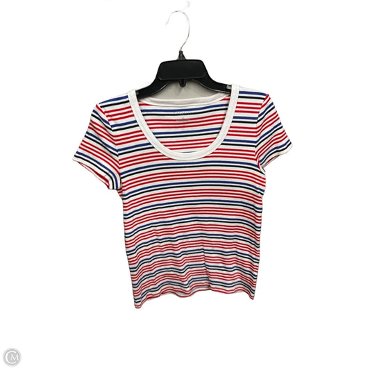 Top Short Sleeve By Talbots In Striped Pattern, Size: Lp