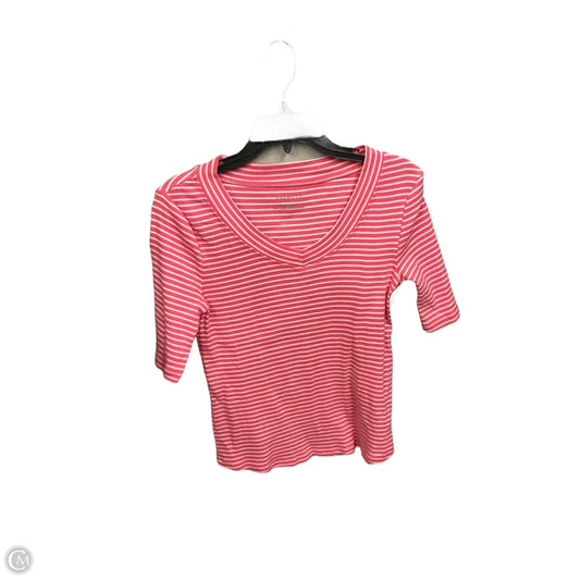 Top Short Sleeve By Talbots In Striped Pattern, Size: M