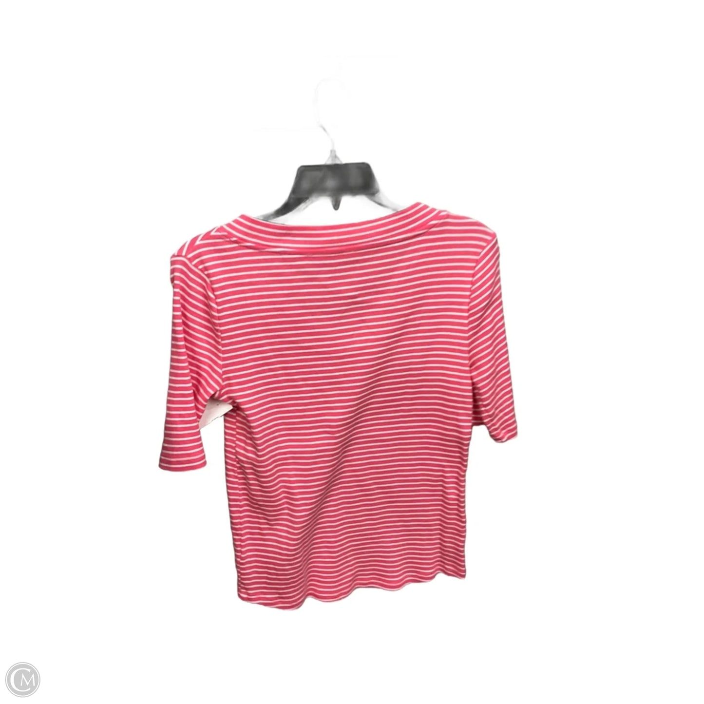 Top Short Sleeve By Talbots In Striped Pattern, Size: M
