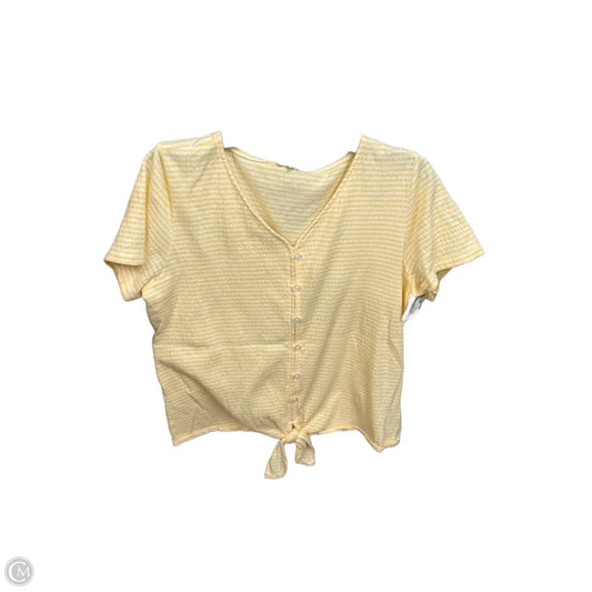 Top Short Sleeve By Talbots In Striped Pattern, Size: M