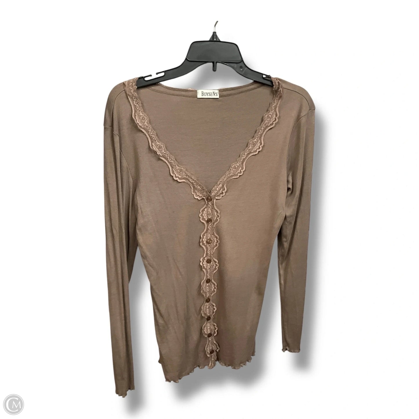 Top Long Sleeve Basic By Cmc In Brown, Size: M