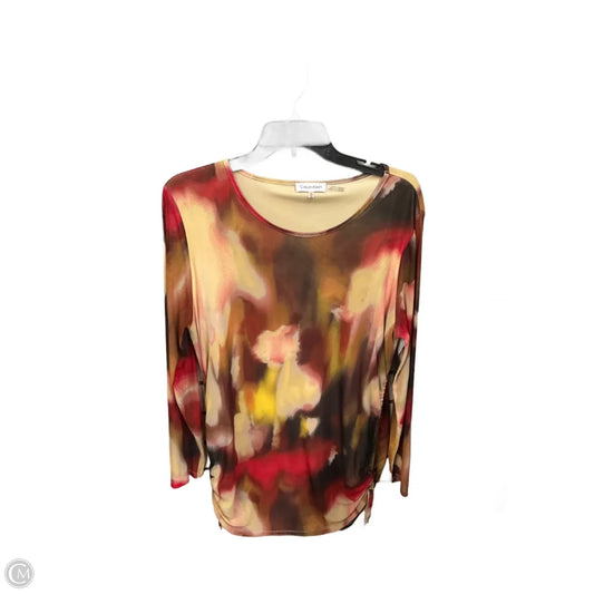 Tunic Long Sleeve By Calvin Klein In Multi-colored, Size: Xl
