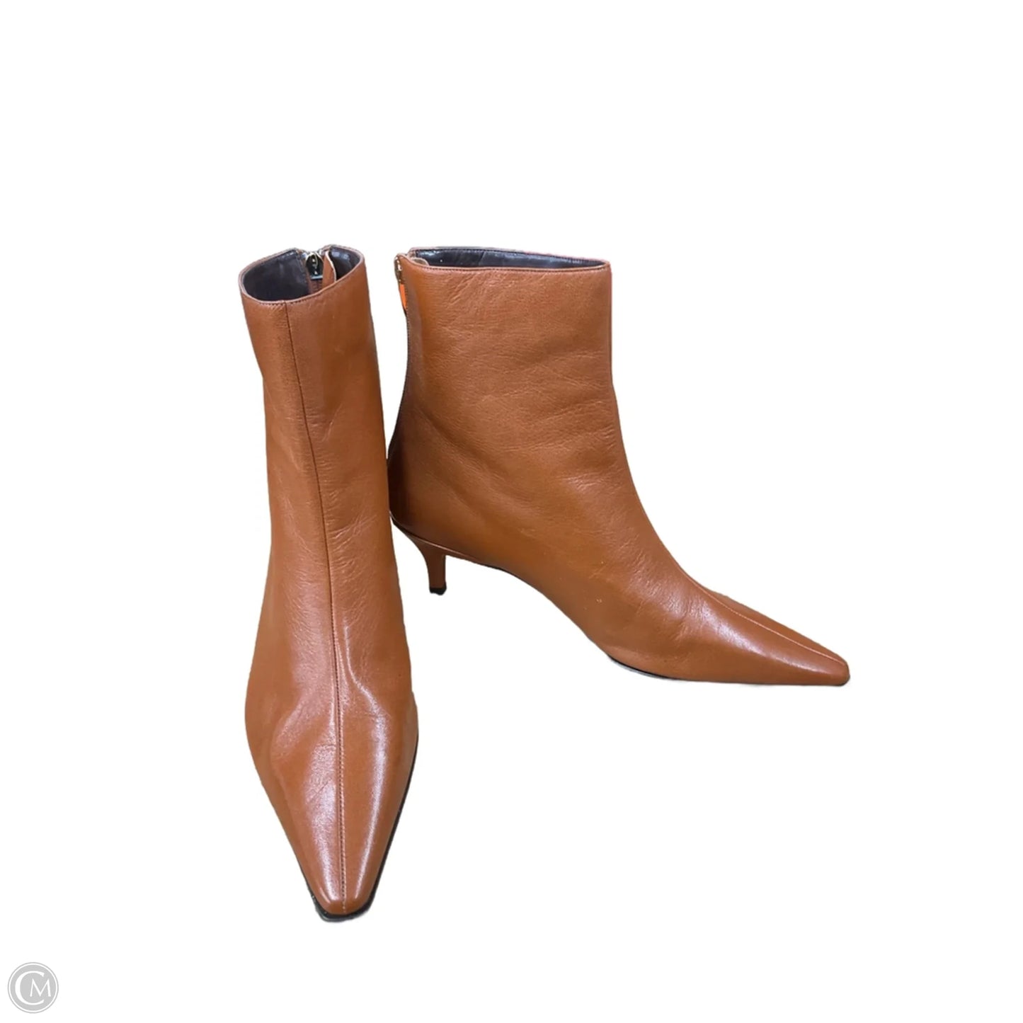 Boots Ankle Heels By Anne Klein In Brown, Size: 8.5