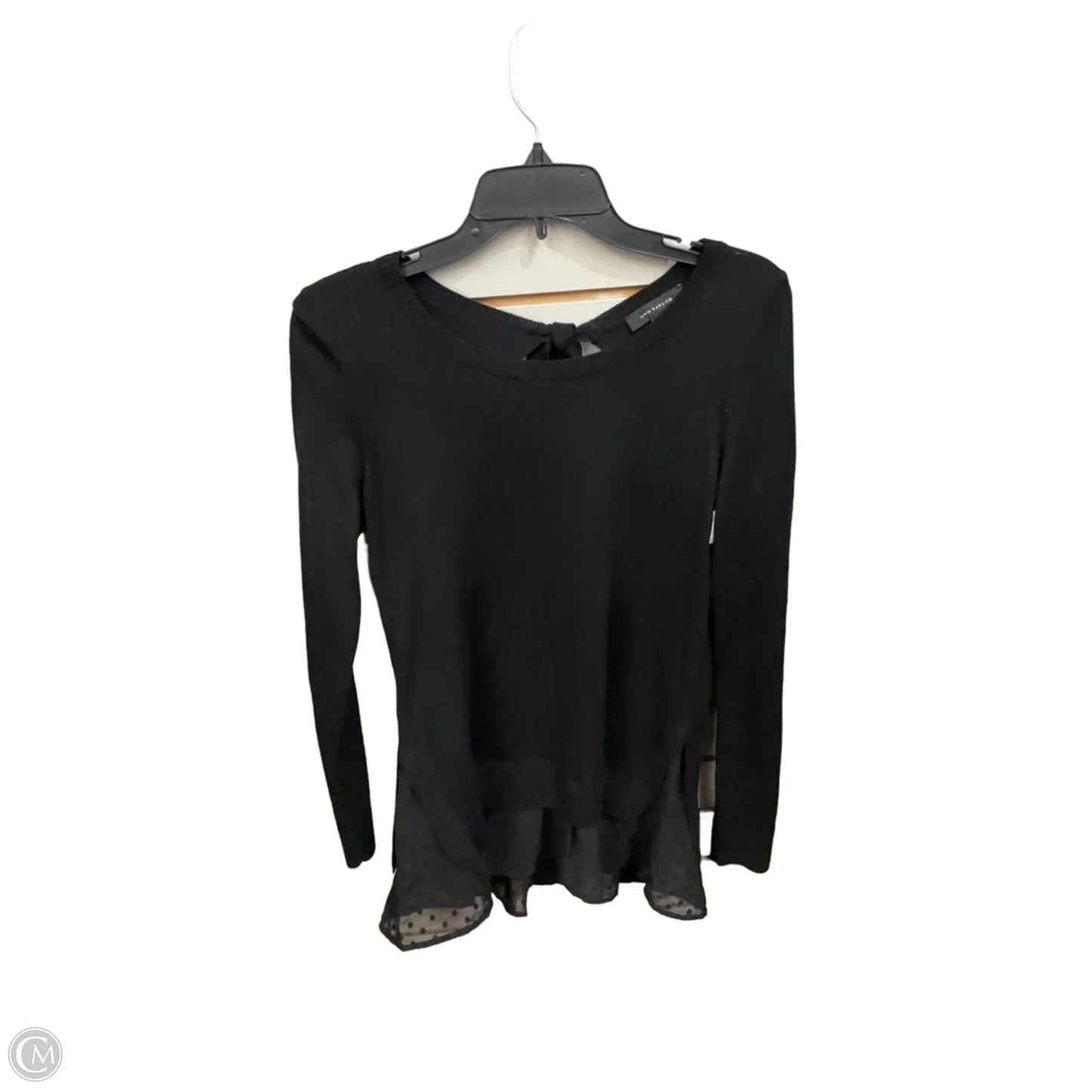 Top Long Sleeve Basic By Ann Taylor In Black, Size: M