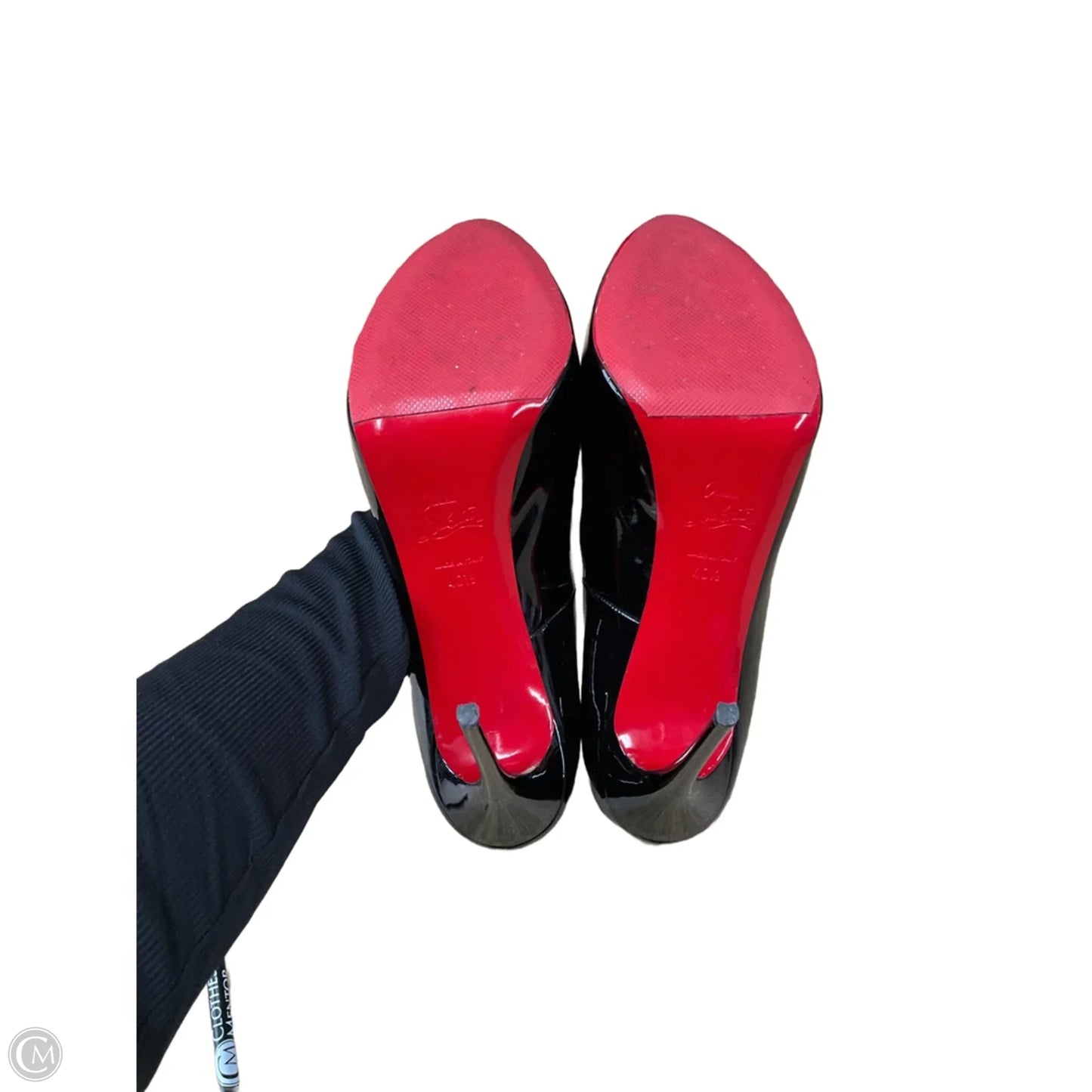 Shoes Luxury Designer By Christian Louboutin In Black, Size: 9.5