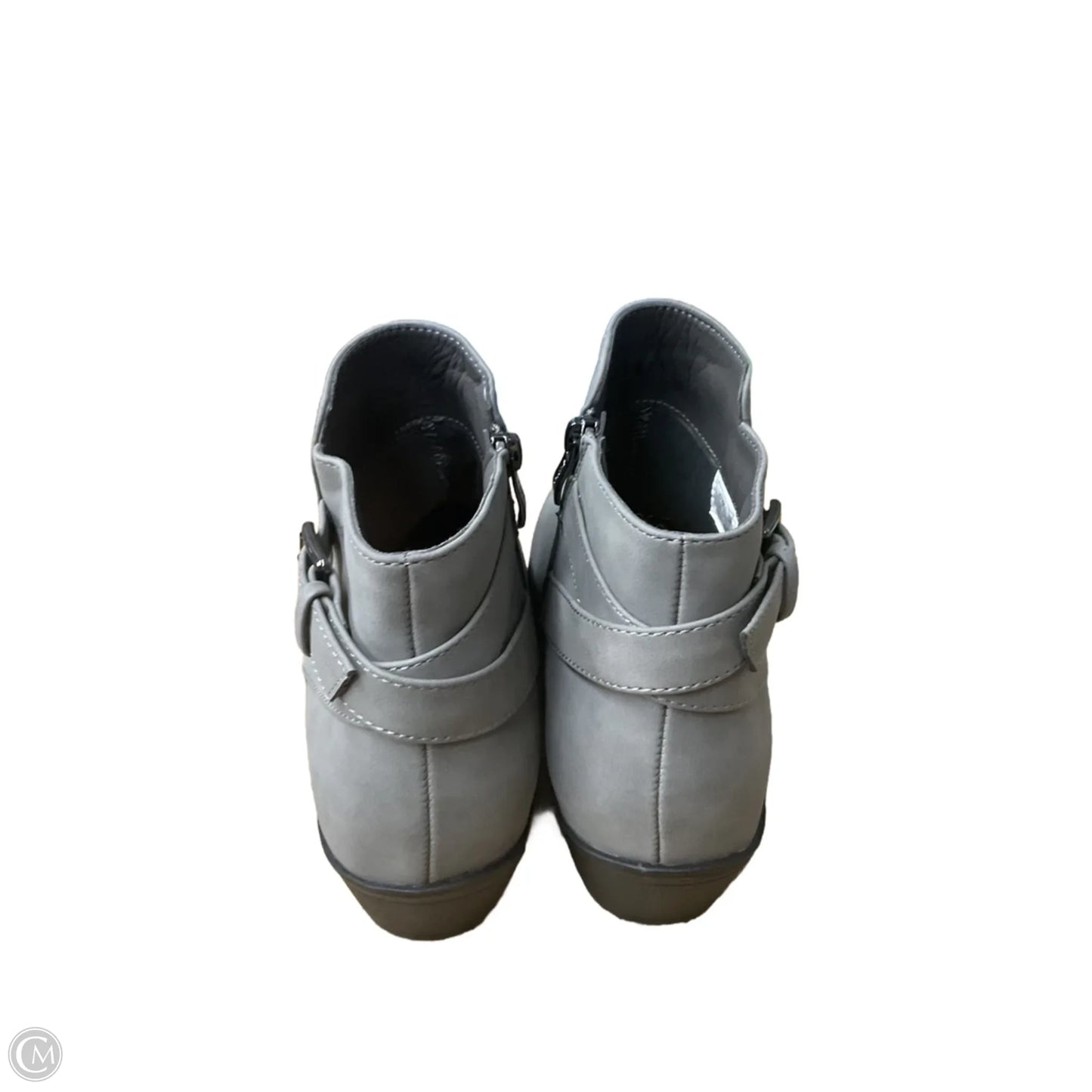 Boots Ankle Heels By Clothes Mentor In Grey, Size: 10