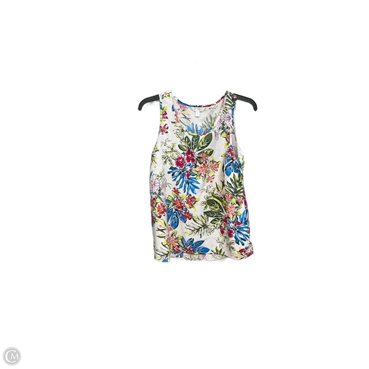 Top Sleeveless By Time And Tru In Floral Print, Size: S