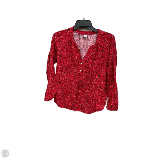 Top Long Sleeve By Old Navy In Black & Red, Size: S