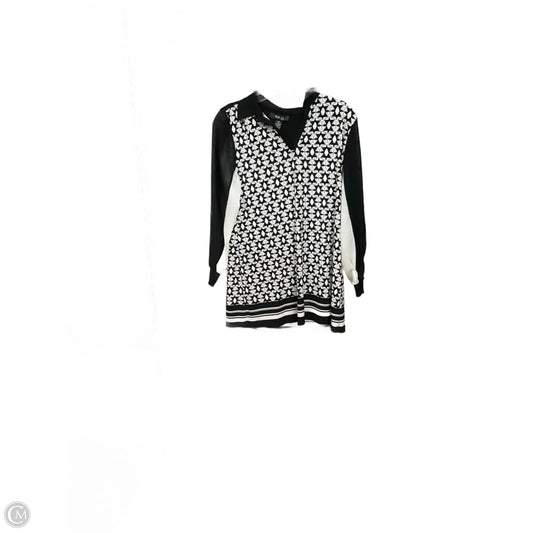 Tunic Long Sleeve By Style And Company In Geometric Pattern, Size: Mp