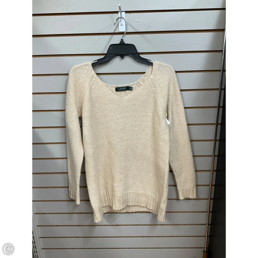 Sweater By Lauren By Ralph Lauren In Cream, Size: L