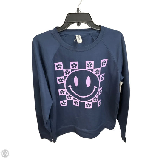 Sweatshirt Crewneck By Clothes Mentor In Navy, Size: L