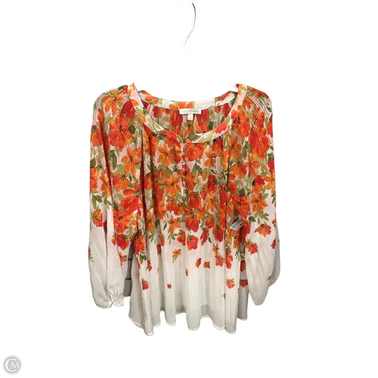 Top Long Sleeve By Clothes Mentor In Floral Print, Size: 1x