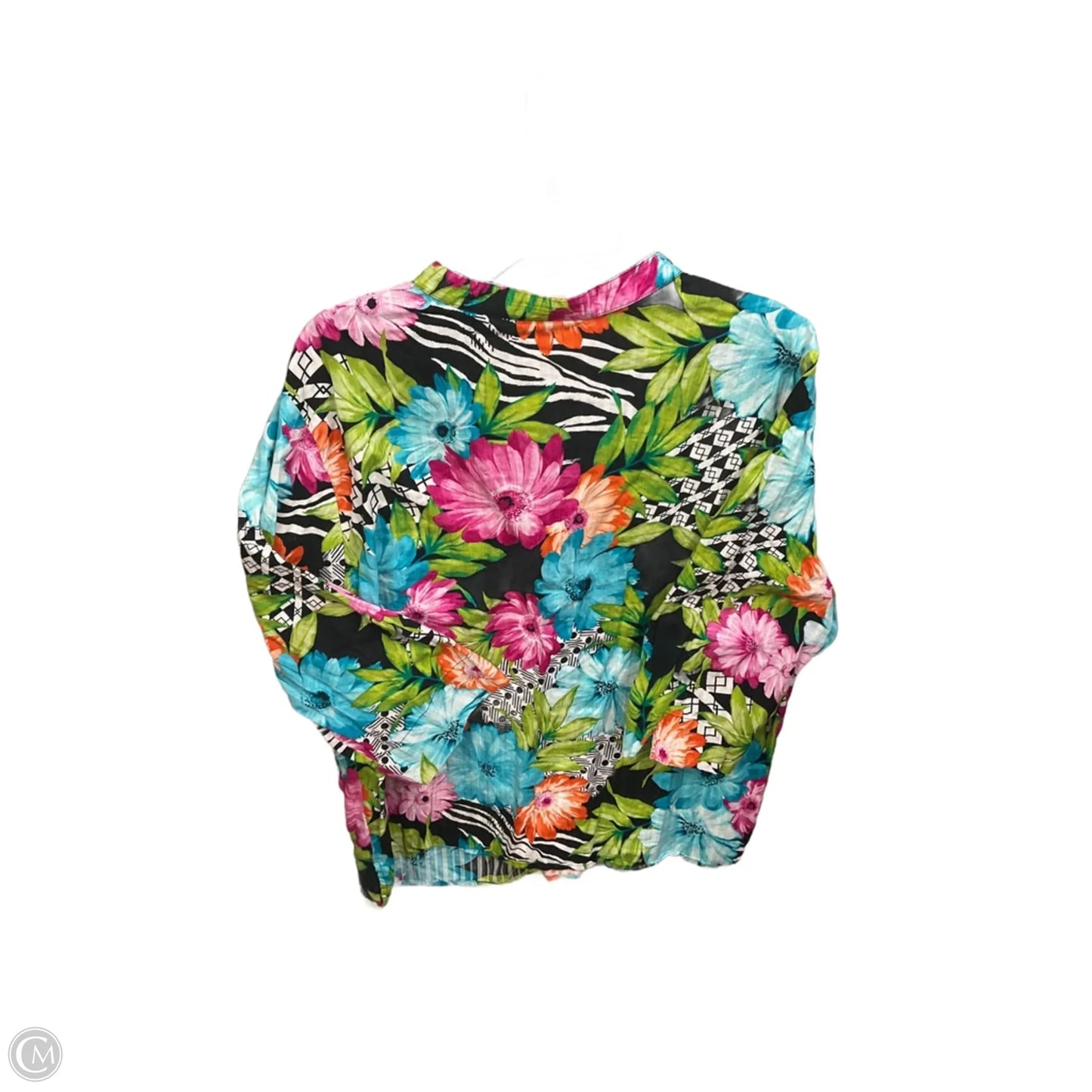 Tunic 3/4 Sleeve By Alfred Dunner In Tropical Print, Size: 2x