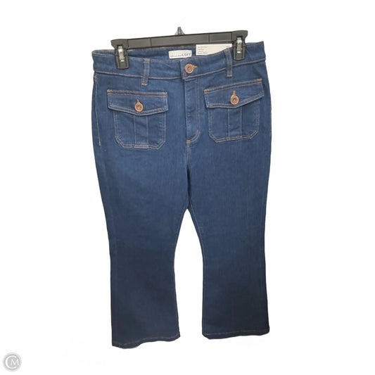 Jeans Flared By Loft In Blue Denim, Size: 8