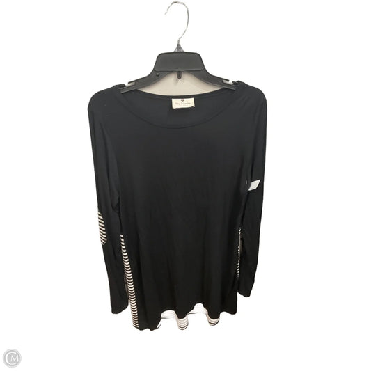 Tunic Long Sleeve By Clothes Mentor In Black & White, Size: L