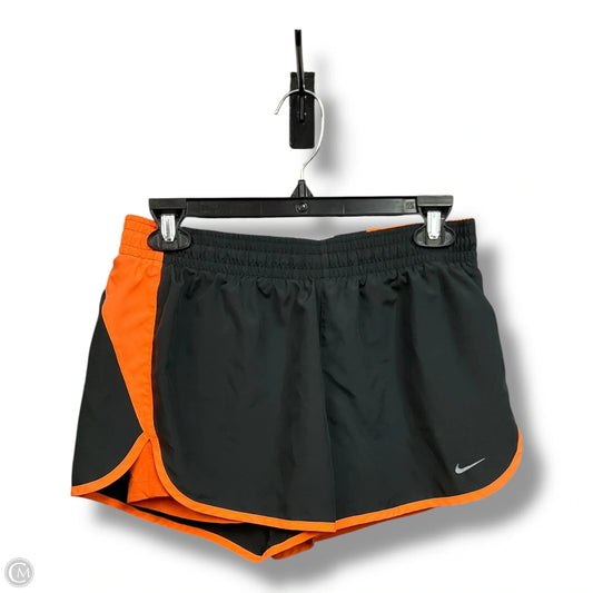 Athletic Shorts By Nike In Grey & Orange, Size: M