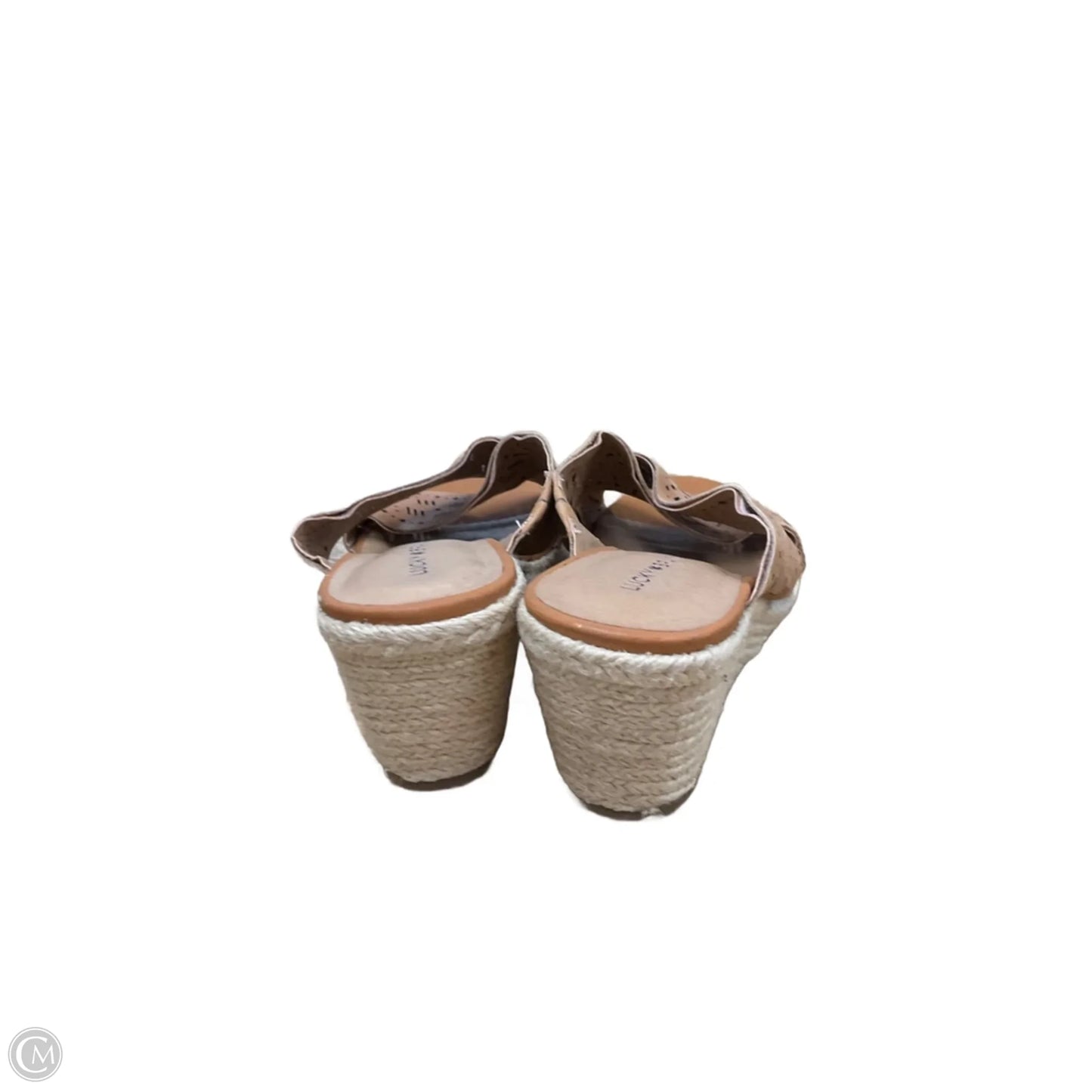 Sandals Heels Wedge By Lucky Brand In Tan, Size: 10
