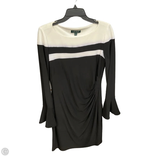 Dress Casual Short By Lauren By Ralph Lauren In Black & Cream, Size: M