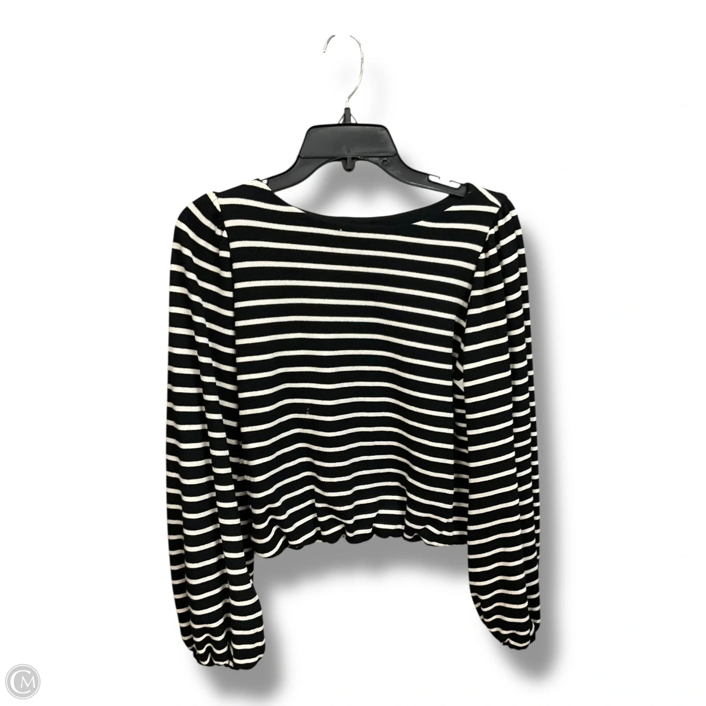 Top Long Sleeve By Karen Kane In Black & White, Size: S