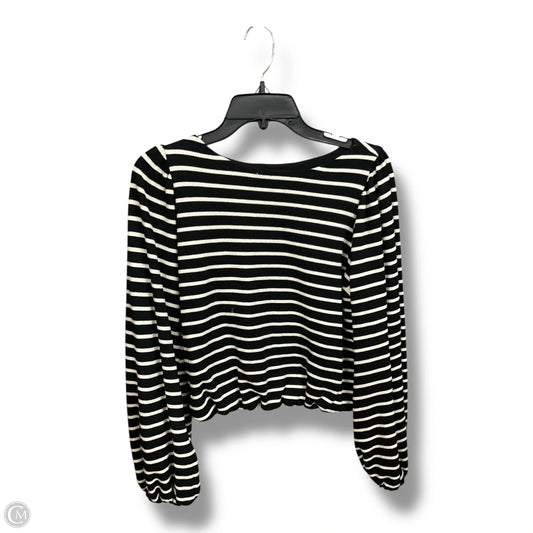 Top Long Sleeve By Karen Kane In Black & White, Size: S