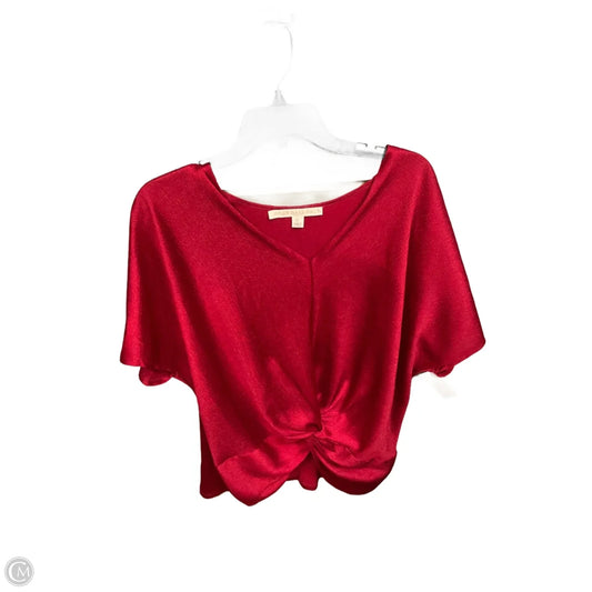 Blouse Short Sleeve By Cmc In Red, Size: Xl