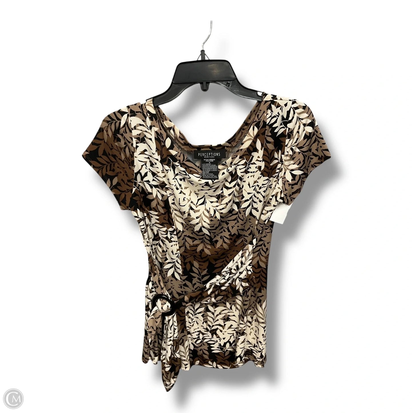 Top Short Sleeve By Cmc In Brown, Size: M