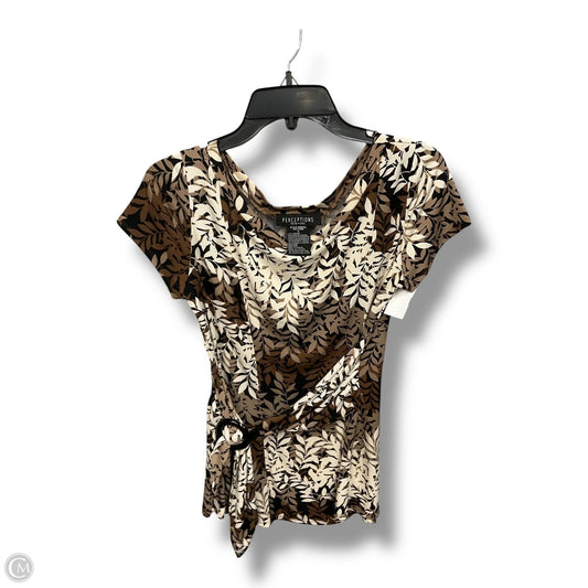 Top Short Sleeve By Cmc In Brown, Size: M
