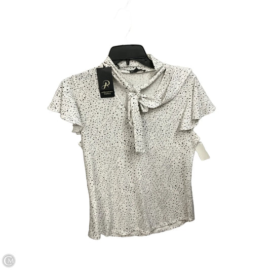 Top Sleeveless By Adrianna Papell In Black & White, Size: S