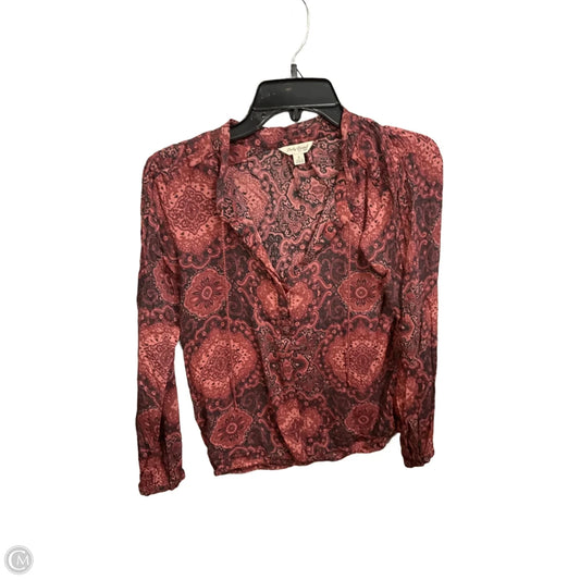 Top 3/4 Sleeve By Lucky Brand In Paisley Print, Size: S