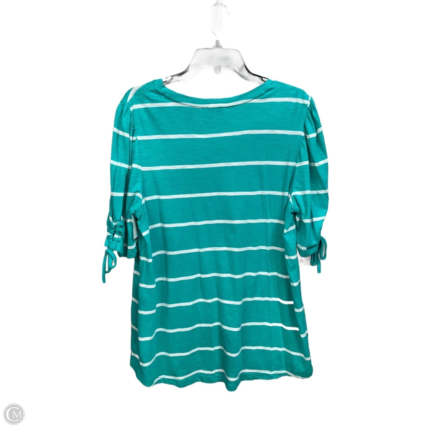 Top Short Sleeve By Kim Rogers In Striped Pattern, Size: L