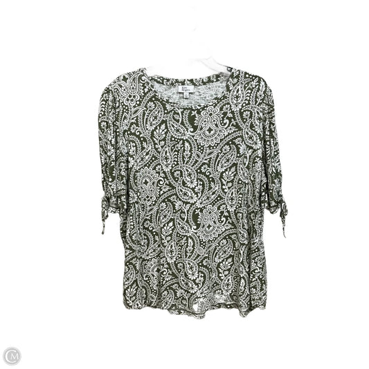 Top Short Sleeve By Kim Rogers In Paisley Print, Size: L