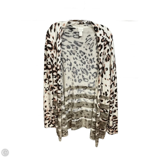 Cardigan By Chicos In Animal Print, Size: L