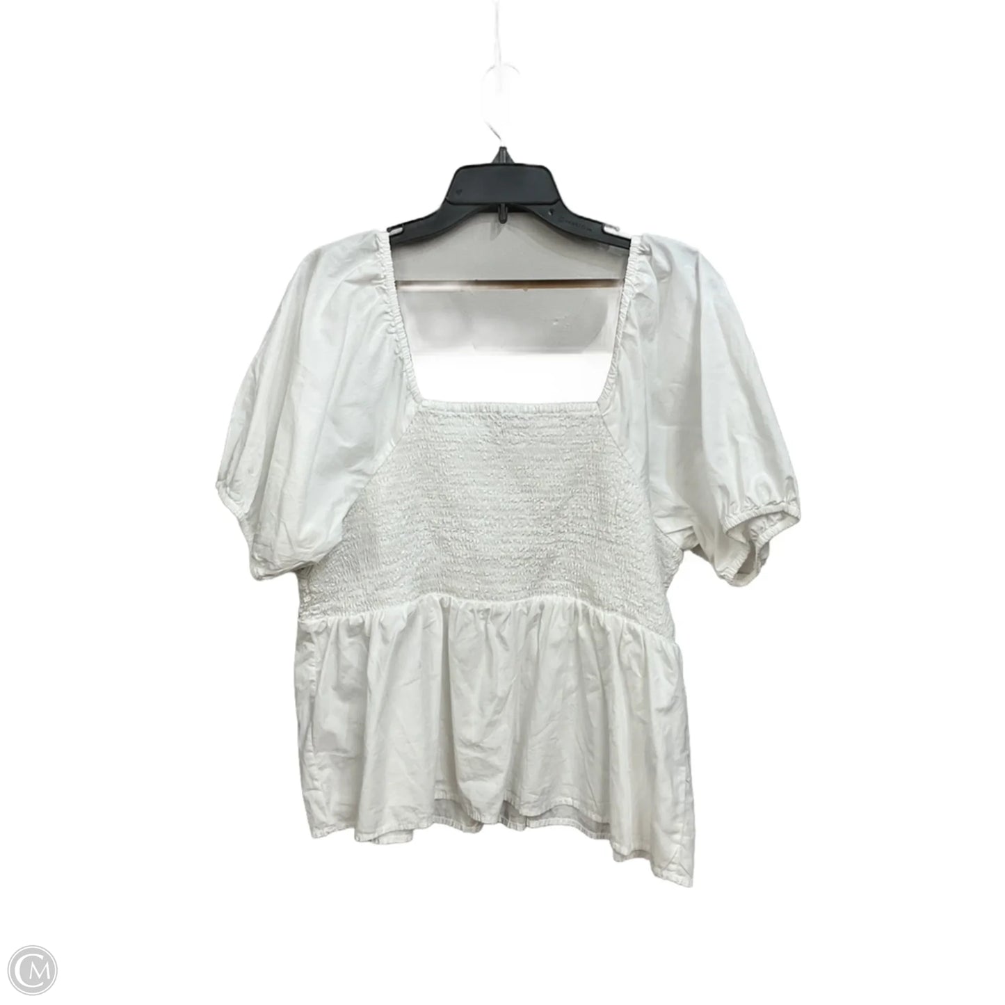 Top Short Sleeve Basic By Loft In White, Size: Xxl