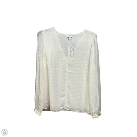 Blouse Long Sleeve By J. Crew In White, Size: M