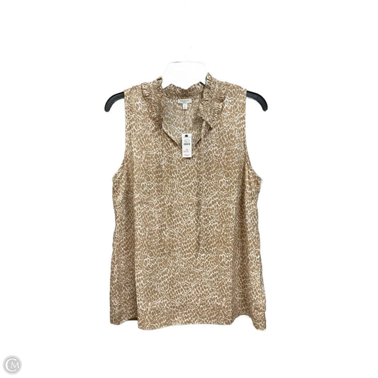 Blouse Sleeveless By Talbots In Tan & White, Size: M