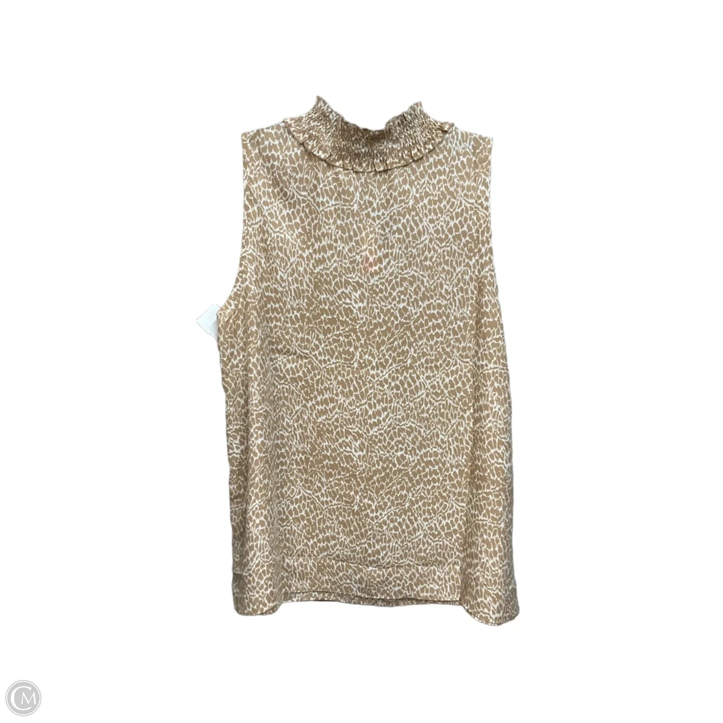 Blouse Sleeveless By Talbots In Tan & White, Size: M