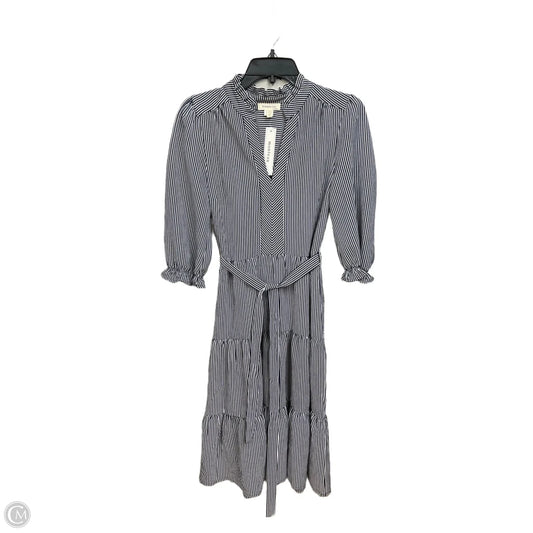 Dress Casual Midi By Monteau In Striped Pattern, Size: M