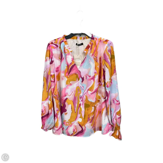 Blouse 3/4 Sleeve By Cmc In Multi-colored, Size: L