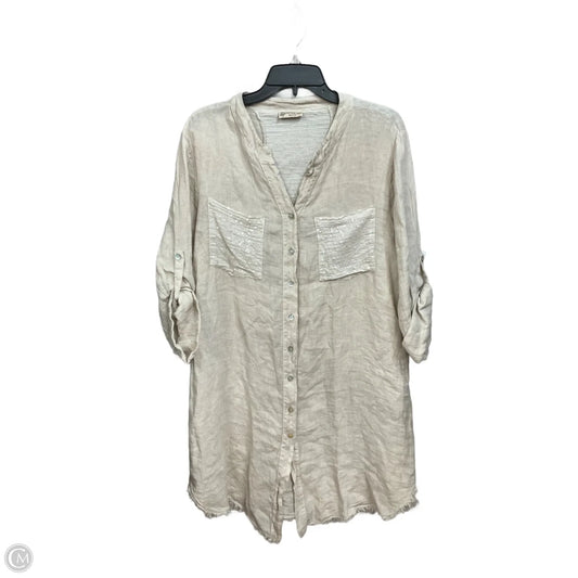 Dress Casual Midi By Cmc In Beige, Size: Osfm