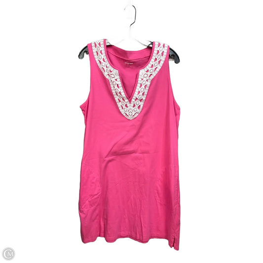 Dress Casual Midi By Lands End In Pink, Size: L