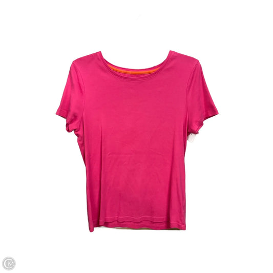 Top Short Sleeve Basic By Talbots In Pink, Size: L