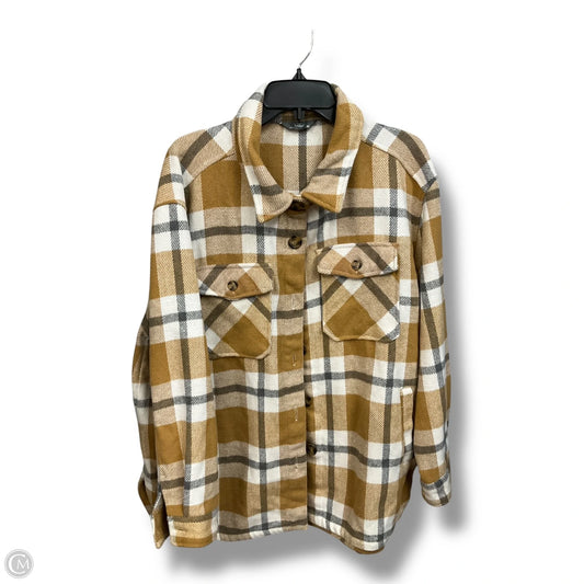 Jacket Shirt By Clothes Mentor In Plaid Pattern, Size: Xl